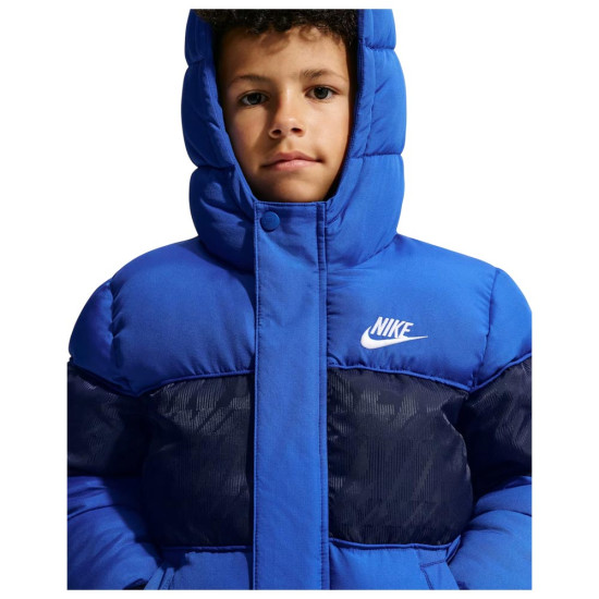 Nike Παιδικό μπουφάν Jacquard Logo Mixed Media Puffer Hooded Jacket